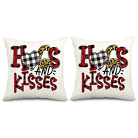 2Pcs Valentine's Day Print Cushion Cover Sofa Throw Pillowcase Pillow Cover Home Decor-Style 3