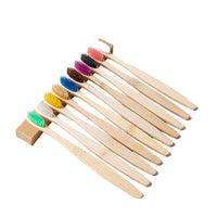 10Pcs Soft Bristles Bamboo Toothbrush Set Color Bristle Tooth Brushes Eco Friendly Natural Bamboo Toothbrush-Style 2