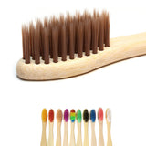 10Pcs Soft Bristles Bamboo Toothbrush Set Color Bristle Tooth Brushes Eco Friendly Natural Bamboo Toothbrush-Style 1