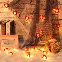 20LEDs Valentine's Day LED Heart String Light Battery Operated Fairy Lights Home Decor Red