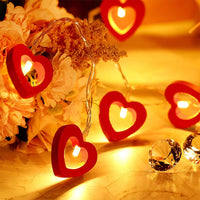 20LEDs Valentine's Day LED Heart String Light Battery Operated Fairy Lights Home Decor Red