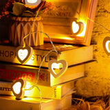 20LEDs Valentine's Day LED Heart String Light Battery Operated Fairy Lights Home Decor White