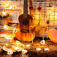 20LEDs Valentine's Day LED Heart String Light Battery Operated Fairy Lights Home Decor White