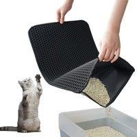 Cat Litter Trapping Mat Double-Layer Honeycomb Design Foldable Tray Trap Pad