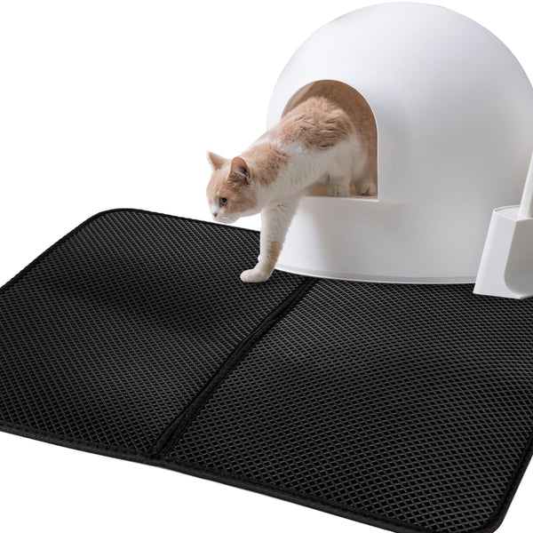 Cat Litter Trapping Mat Double-Layer Honeycomb Design Foldable Tray Trap Pad