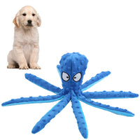 FancyGrab Dog Chew Toys Dog Squeaky Toys Octopus Squeaky Toys For Puppy Blue