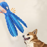 FancyGrab Dog Chew Toys Dog Squeaky Toys Octopus Squeaky Toys For Puppy Blue