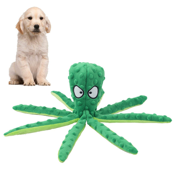 FancyGrab Dog Chew Toys Dog Squeaky Toys Octopus Squeaky Toys For Puppy Green