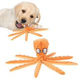 FancyGrab Dog Chew Toys Dog Squeaky Toys Octopus Squeaky Toys For Puppy Orange