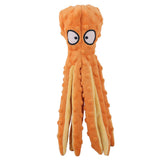 FancyGrab Dog Chew Toys Dog Squeaky Toys Octopus Squeaky Toys For Puppy Orange