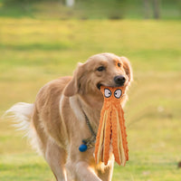 FancyGrab Dog Chew Toys Dog Squeaky Toys Octopus Squeaky Toys For Puppy Orange