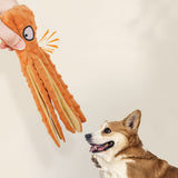 FancyGrab Dog Chew Toys Dog Squeaky Toys Octopus Squeaky Toys For Puppy Orange