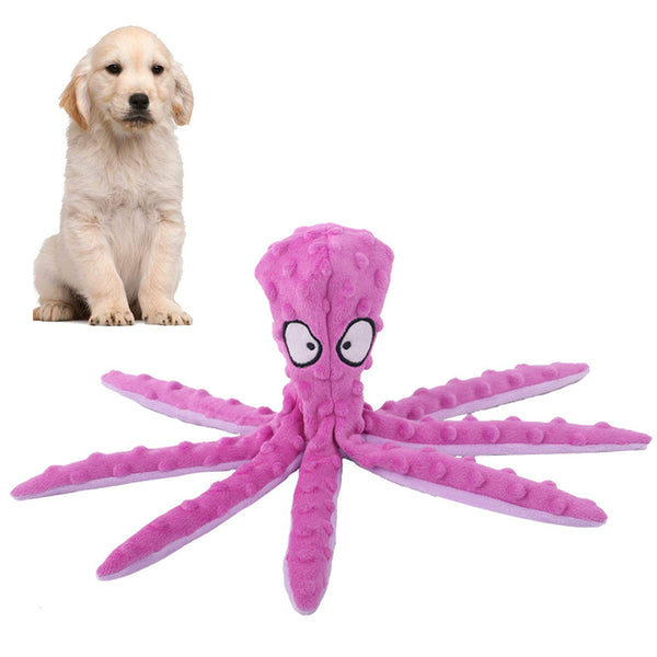 FancyGrab Dog Chew Toys Dog Squeaky Toys Octopus Squeaky Toys For Puppy Purple