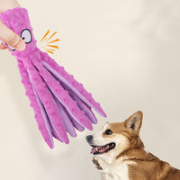 FancyGrab Dog Chew Toys Dog Squeaky Toys Octopus Squeaky Toys For Puppy Purple