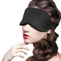 FancyGrab Sleeping Silk Masks for Women Men Sleep Eye Mask Light Out Travel Eye Mask Black