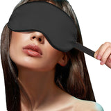 FancyGrab Sleeping Silk Masks for Women Men Sleep Eye Mask Light Out Travel Eye Mask Black