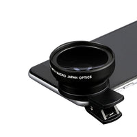 2 in1 Portable 37mm 0.45X 49UV Wide Angle Macro Cell Phone Camera Lens Kit Black