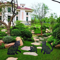 3Pcs Cat Garden Art Garden Metal Garden Sculptures Statue Home Decor Lawn Ornaments