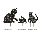 3Pcs Cat Garden Art Garden Metal Garden Sculptures Statue Home Decor Lawn Ornaments