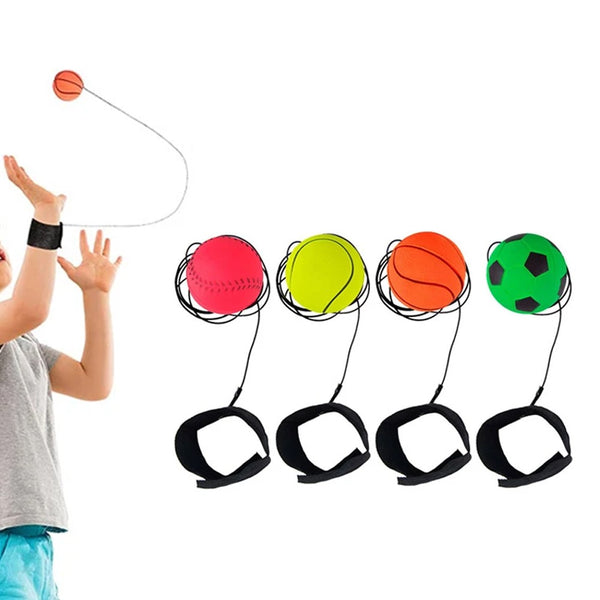 4Pcs Kids Wrist Return Balls Rubber Balls Sport Elastic Wrist Bounces Balls