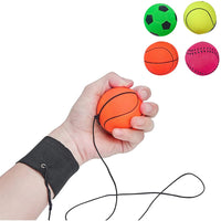 4Pcs Kids Wrist Return Balls Rubber Balls Sport Elastic Wrist Bounces Balls