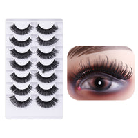 FancyGrab 7 Pairs of D-Curved Natural Curling False Eyelashes Air Feeling Faux False Eye Lashes Style 1