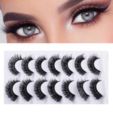 FancyGrab 7 Pairs of D-Curved Natural Curling False Eyelashes Air Feeling Faux False Eye Lashes Style 1