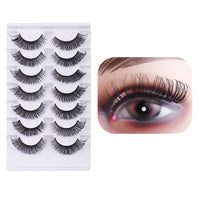 FancyGrab 7 Pairs of D-Curved Natural Curling False Eyelashes Air Feeling Faux False Eye Lashes Style 3