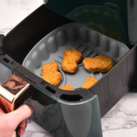 FancyGrab Reusable Air Fryer Silicone Pot Baking Tray Air Fryer Liner Pizza Oven Basket with 3Pcs Baking Tool Set Grey