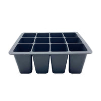 12-Cell Seedling Pots Tray Reusable Silicone Seedling Pot Black