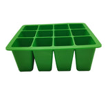 12-Cell Seedling Pots Tray Reusable Silicone Seedling Pot Green