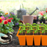 12-Cell Seedling Pots Tray Reusable Silicone Seedling Pot Orange