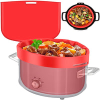 Reusable Slow Cooker Liners Silicone Kitchen Crock Pot Cook Liner for 6QT Crock Pot Red