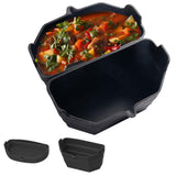 2-in 1 Silicone Slow Cooker Liner Reusable Silicone Cooker Divider Cooking Liner for 5QT Cookpot Black