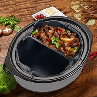 2-in 1 Silicone Slow Cooker Liner Reusable Silicone Cooker Divider Cooking Liner for 5QT Cookpot Black