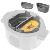 2-in 1 Silicone Slow Cooker Liner Reusable Silicone Cooker Divider Cooking Liner for 5QT Cookpot Grey