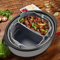 2-in 1 Silicone Slow Cooker Liner Reusable Silicone Cooker Divider Cooking Liner for 5QT Cookpot Grey