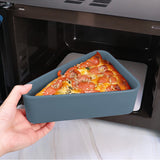 Reusable Pizza Slice Storage Container Silicone Pizza Box with Microwavable Serving Tray for Travel Hiking Camping Pink and Blue