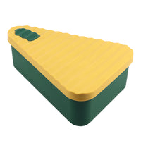 Reusable Pizza Slice Storage Container Silicone Pizza Box with Microwavable Serving Tray for Travel Hiking Camping Yellow and Green