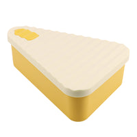 Reusable Pizza Slice Storage Container Silicone Pizza Box with Microwavable Serving Tray for Travel Hiking Camping Beige and Yellow