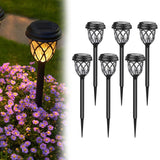 6-Pack Waterproof Solar Garden Lights Outdoor Pathway Decorative Lights Warm White