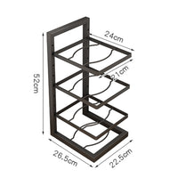 4-Tier Kitchen Pot Frying Pan Storage Rack Organizer Cookware Shelf Holder