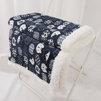 Pet Dog Cat Blanket Plush Warm Blanket Double Layer Navy