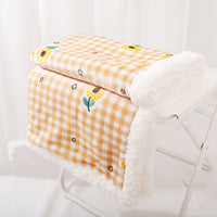 Pet Dog Cat Blanket Plush Warm Blanket Double Layer Yellow