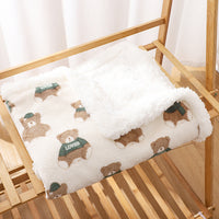 Pet Dog Cat Blanket Plush Warm Blanket Double Layer White