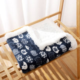 Pet Dog Cat Blanket Plush Warm Blanket Double Layer Navy