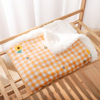 Pet Dog Cat Blanket Plush Warm Blanket Double Layer Yellow