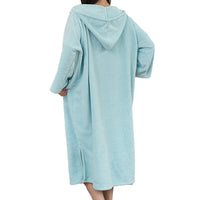 Bath Towel with Hood Wearable Bath Towel Bath Robe for Women Blue