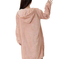 Surfing Wearable Bath Towel Bath Robe with Hood Pink