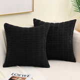 2Pcs Boho Throw Pillow Covers Modern Pillowcases Home Decor Black